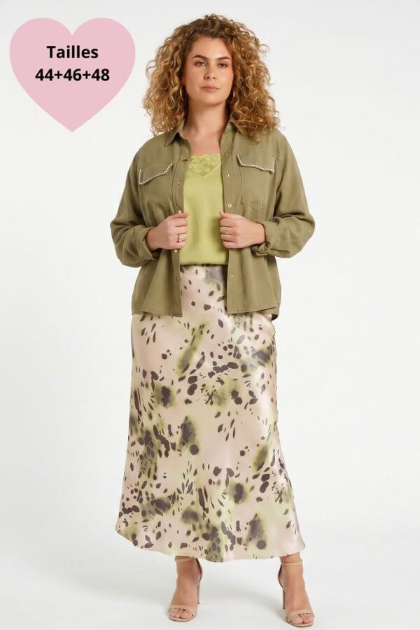 Veste femme grande taille kaki coupe courte Yest Curve – Jolie Re'belle Couzeix